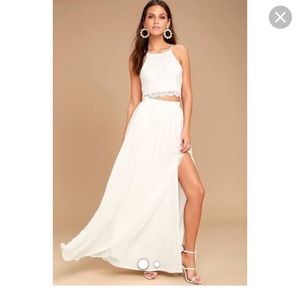 Lulus white two piece dress